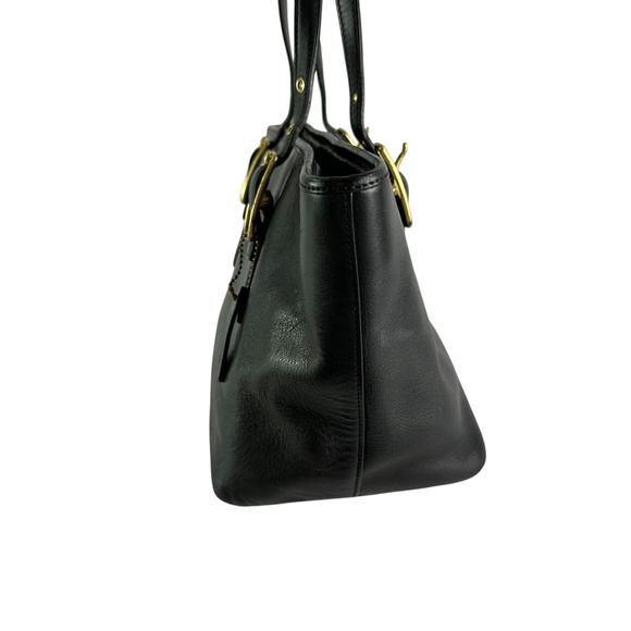 Genuine COACH Black Leather Legacy Hamptons West Market Tote Bag - Picture 7 of 16